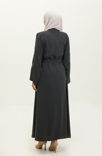 Abaya D`été Brodée Stoned Abaya Anthracite 7844.Antrasit