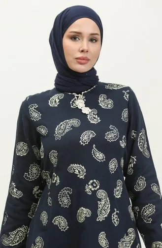 Şile Bezi Elbise 5656-02 Lacivert