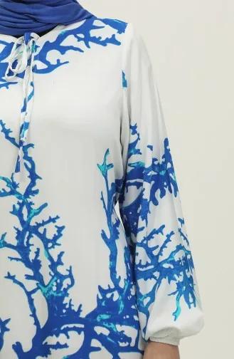 فستان تونيك فيسكوز 0554-04 أبيض  0554-04