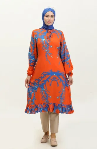 فستان تونيك فيسكوز 0554-05 برتقالي 0554-05