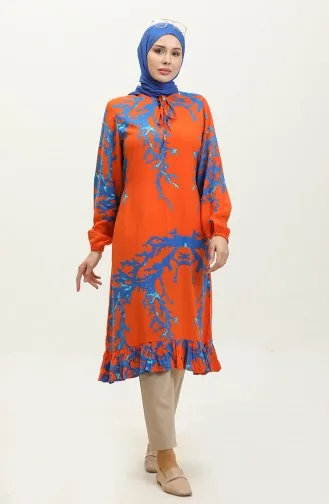 فستان تونيك فيسكوز 0554-05 برتقالي 0554-05
