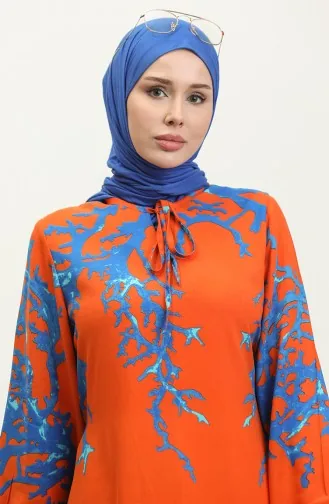 فستان تونيك فيسكوز 0554-05 برتقالي 0554-05