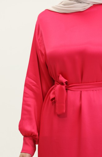 Robe Satin A Ceinture 2025-01 Fuchsia 2025-01