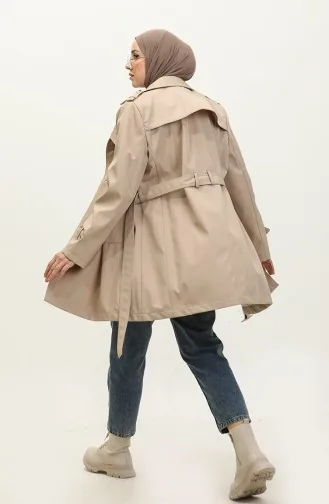 Trench-Coat Doublé Grande Taille Femme Beige 6814.Bej