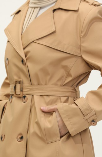 Gefütterter Trenchcoat Für Damen In Übergröße Kamel 6814.Kamel