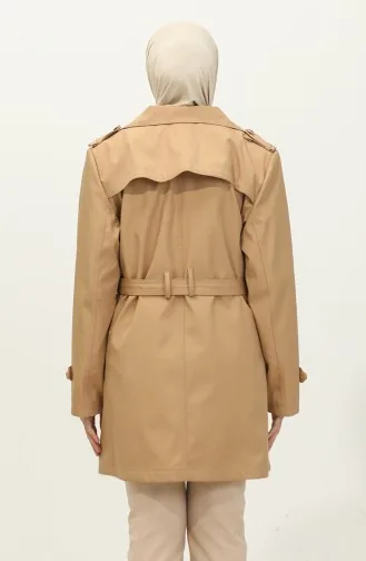Gefütterter Trenchcoat Für Damen In Übergröße Kamel 6814.Kamel