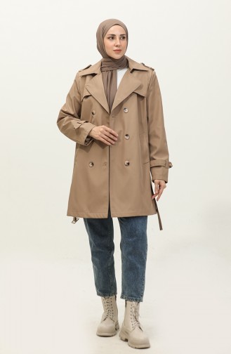 Trench-Coat Doublé Grande Taille Femme Vison 6814.Vizon