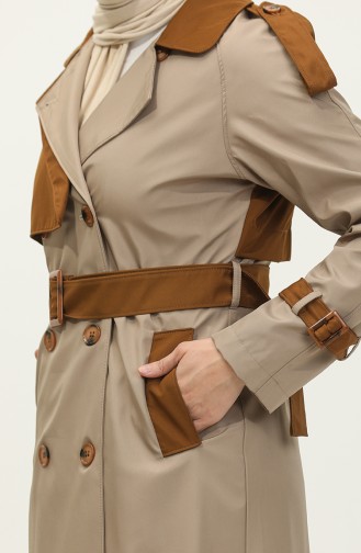 Jamila Tweekleurige Seizoens-trenchcoatpet Voor Dames Beige 6839.BEJ