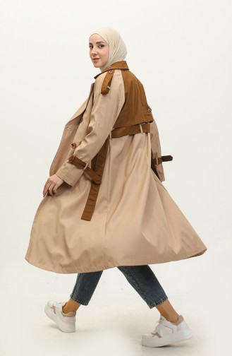 Jamila Trench Saisonnier Bicolore Femme Camel 6839.Kamel