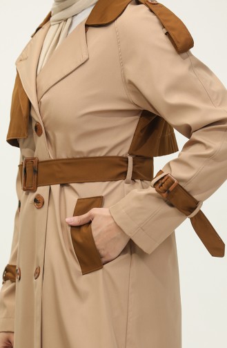 Jamila Tweekleurige Seizoenstrenchcoat Voor Dames Camel 6839.Kamel