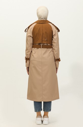 Jamila Tweekleurige Seizoenstrenchcoat Voor Dames Camel 6839.Kamel