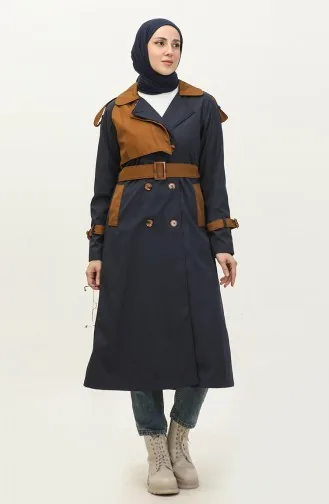 Jamila Casquette Trench Saison Bicolore Femme Bleu Marine 6839.Lacivert