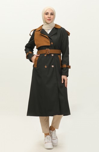 Jamila Casquette Trench Saisonnière Bicolore Femme Noir 6839.SİYAH