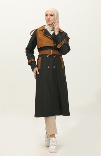 Jamila Casquette Trench Saisonnière Bicolore Femme Noir 6839.SİYAH