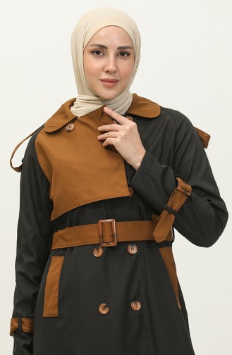 Jamila Casquette Trench Saisonnière Bicolore Femme Noir 6839.SİYAH