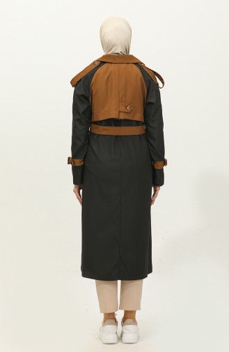Jamila Casquette Trench Saisonnière Bicolore Femme Noir 6839.SİYAH