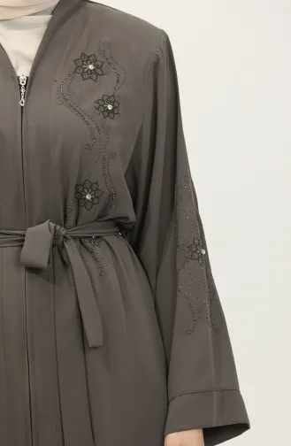 Vison Abaya Zippé Brodé Stoned 7847.Vizon