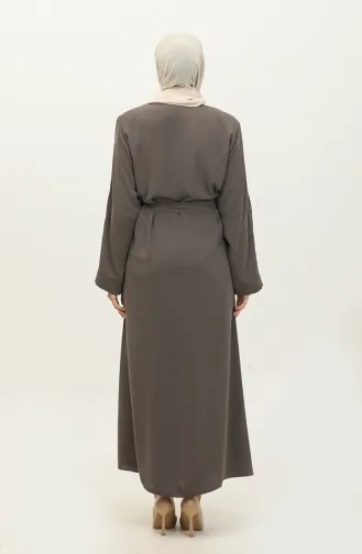 Vison Abaya Zippé Brodé Stoned 7847.Vizon