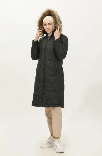 معطف عربي بتصميم متعرج 5199-01 لون أسود 5199-01