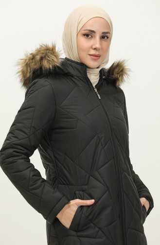 Manteau Araboy A Motifs Zigzag 5199-01 Noir 5199-01