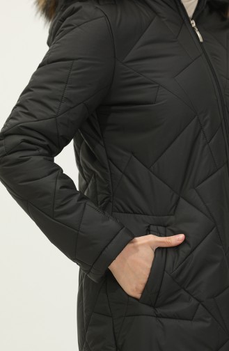 Manteau Araboy A Motifs Zigzag 5199-01 Noir 5199-01