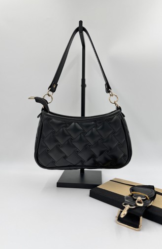 women s quilted Shoulder Bag 1005-01 Black 1005-01