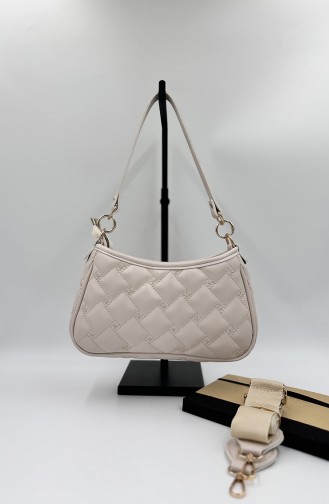 women s quilted Shoulder Bag 1005-02 Cream 1005-02