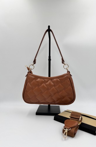 women s quilted Shoulder Bag 1005-06 Tan 1005-06