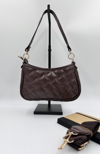 quilted women s Shoulder Bag 1005-11 Brown 1005-11