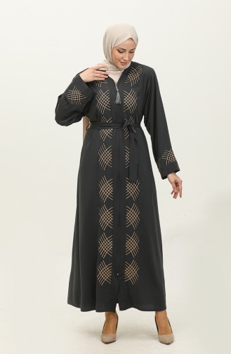 Abaya Brodée Pierre Anthracite 7843.Antrasit