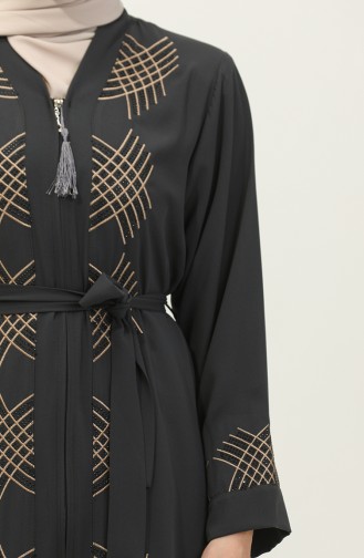 Abaya Brodée Pierre Anthracite 7843.Antrasit