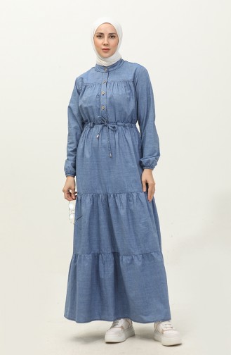 Robe Jean Demi Boutonnée 5001-01 Bleu Jean 5001-01