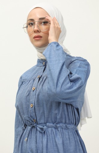 Robe Jean Demi Boutonnée 5001-01 Bleu Jean 5001-01