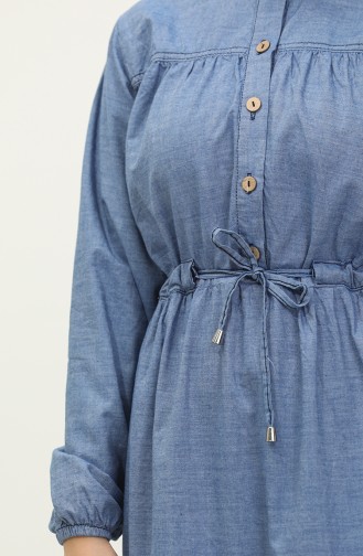 Robe Jean Demi Boutonnée 5001-01 Bleu Jean 5001-01