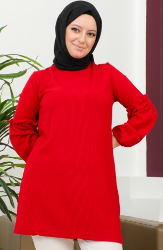 Elastic Sleeves Tunic 20003-03 Red 20003-03