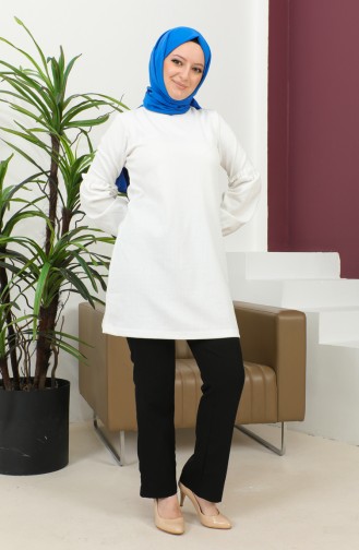Elastic Sleeves Tunic 20003-06 white 20003-06
