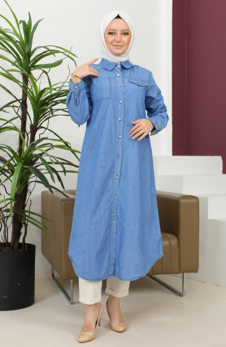 Long Denim Tunic 7001-01 Denim Blue 7001-01