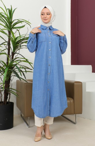 Long Denim Tunic 7001-01 Denim Blue 7001-01