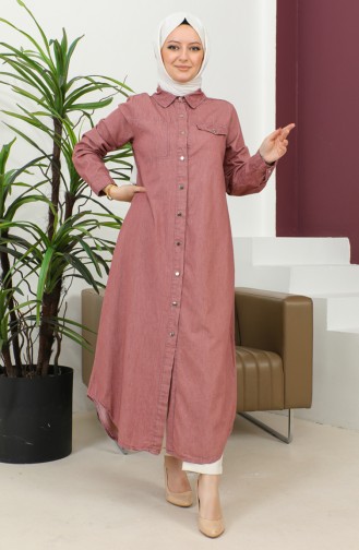 Long Denim Tunic 7001-02 Dusty Rose 7001-02