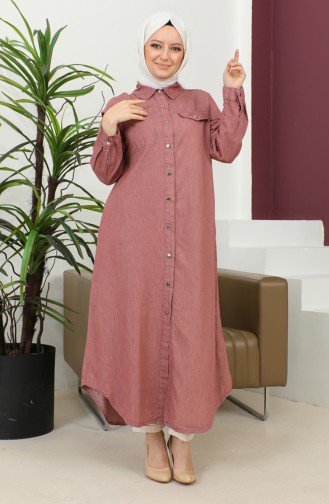 Lange Denimtuniek 7001-02 Dusty Rose 7001-02