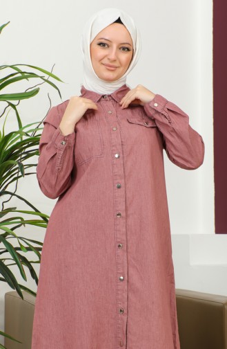 Lange Denimtuniek 7001-02 Dusty Rose 7001-02