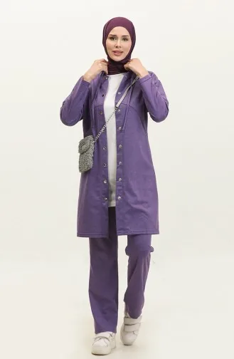 Dubbel Trainingspak 3078-03 Donker Lila 3078-03