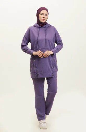 İkili Eşofman Takım 3079-10 Koyu Lila