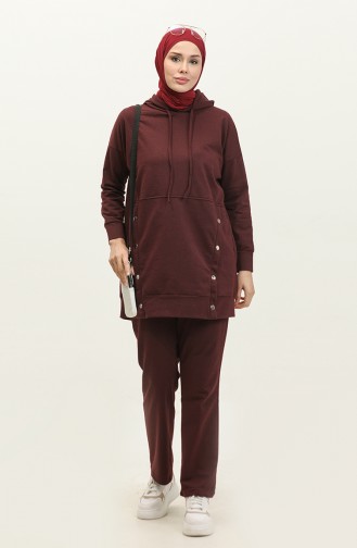 Two Piece Tracksuit Set  3079-11 Claret Red 3079-11