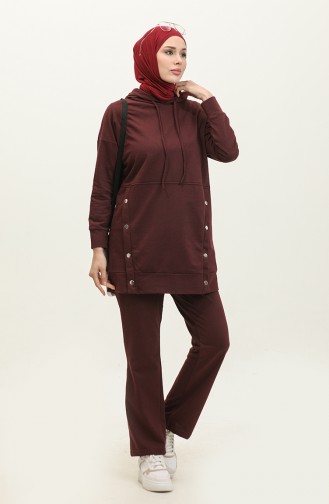 Two Piece Tracksuit Set  3079-11 Claret Red 3079-11