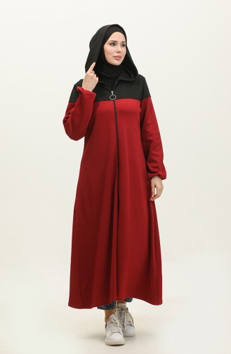 فستان رياضية لونين 2024-03  أسود أحمر غامق  2024-03