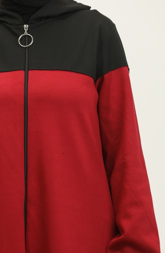 فستان رياضية لونين 2025-01 أسود أحمر غامق 2025-01