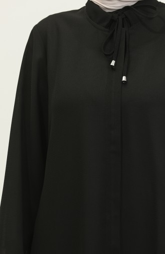 Abaya Avec Manches Et Poches Elastiques Grande Taille 5197-03 Noir 5197-03