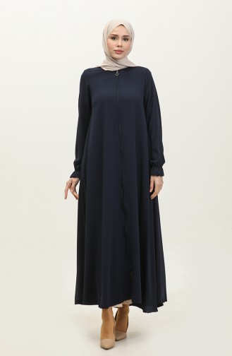 Mevlana Modell Sommer Damen Abaya Marineblau 6045.Lacivert