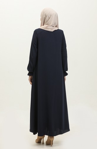 Mevlana Model Zomer Abaya Dames Marineblauw 6045.Lacivert